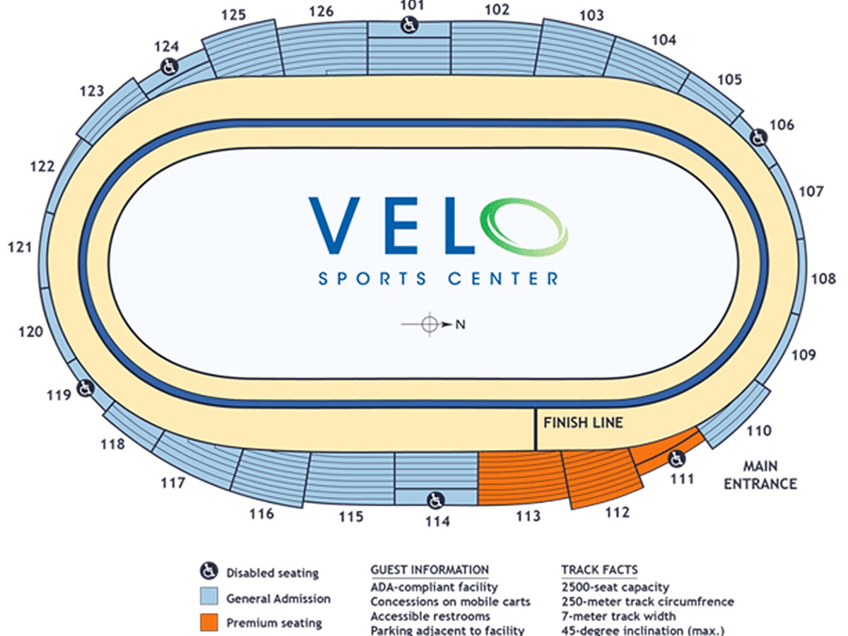 Carson Velodrome seating plan Carson Velodrome seating plan