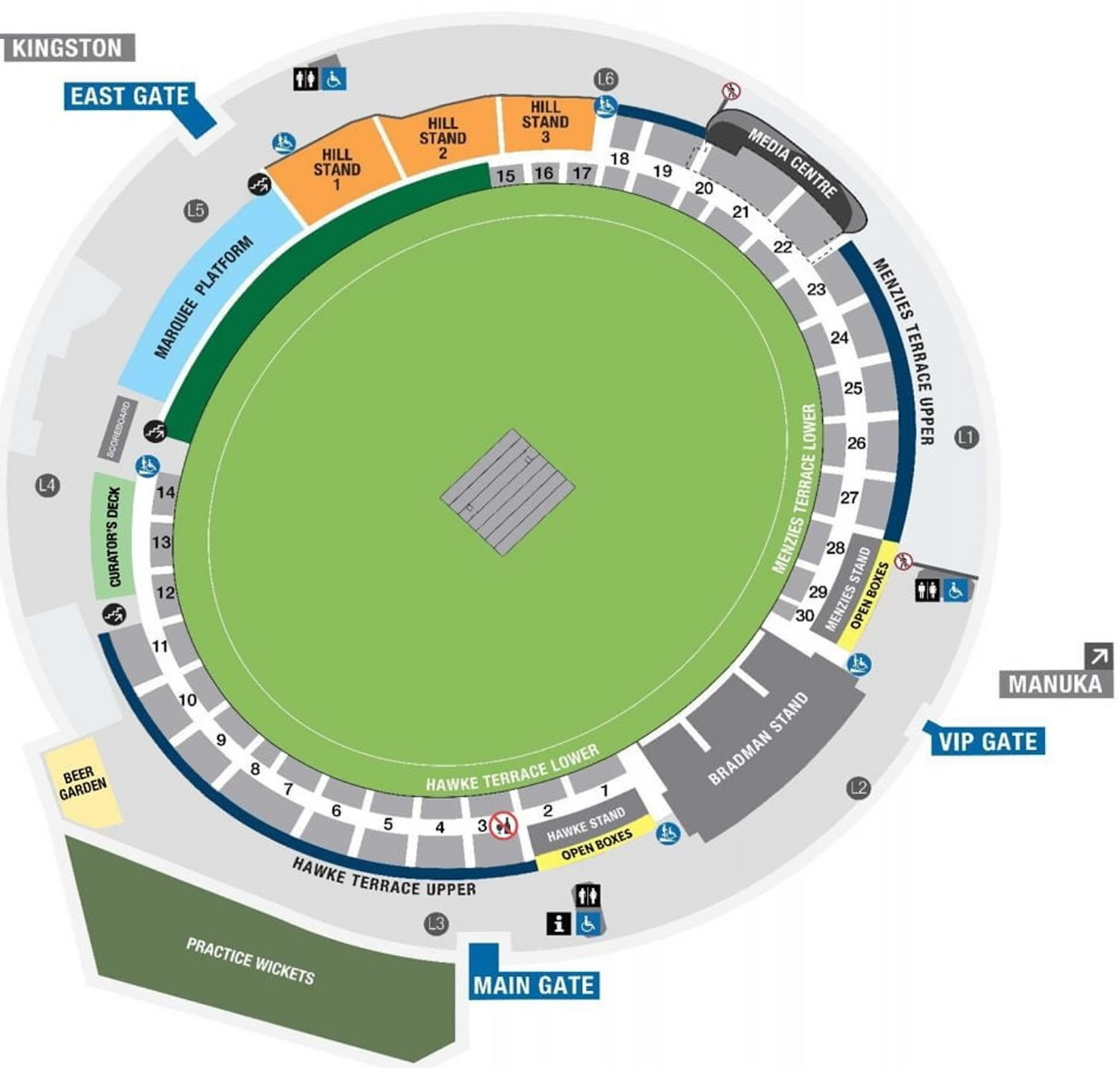 The Oval seating plan The Oval seating plan