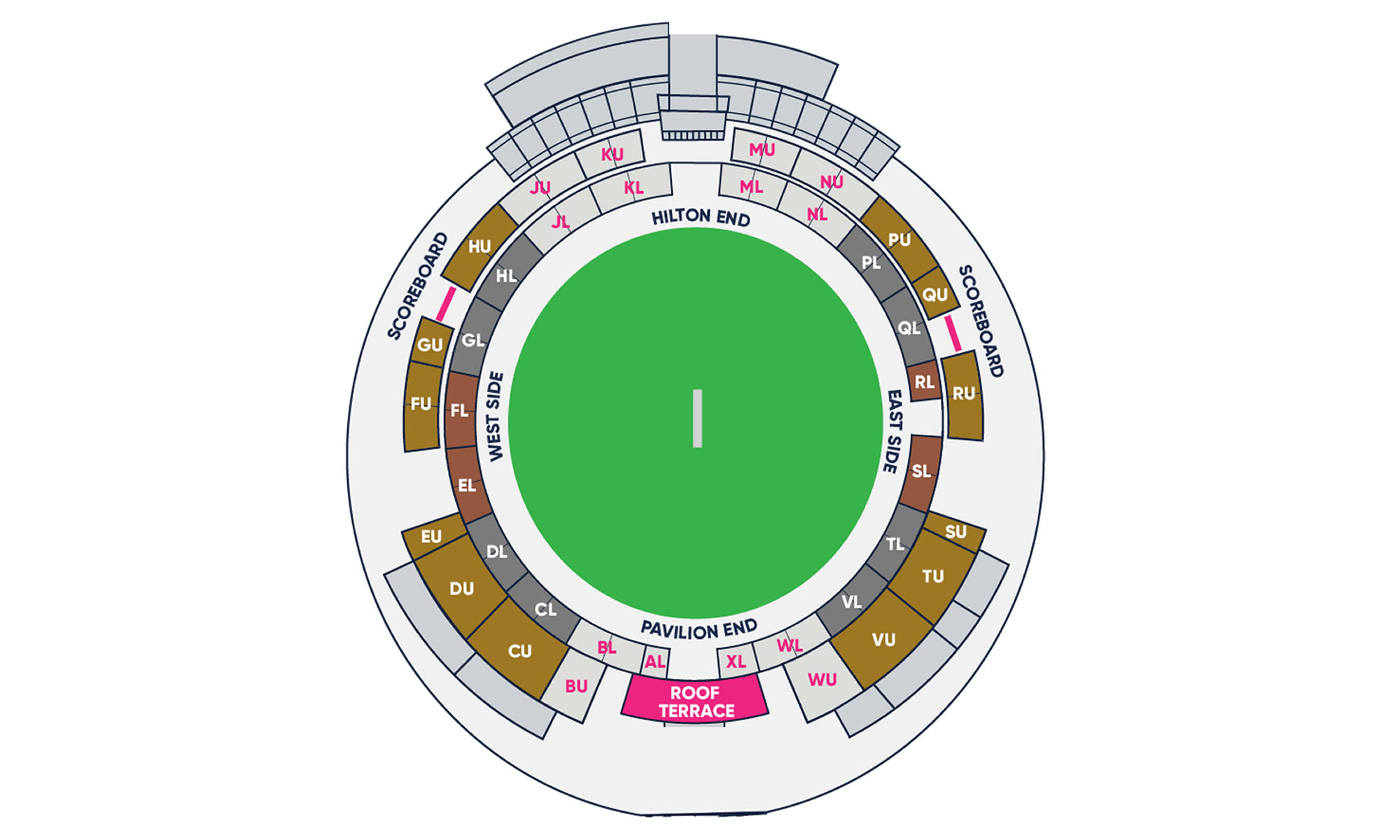 The Rose Bowl seating plan The Rose Bowl seating plan