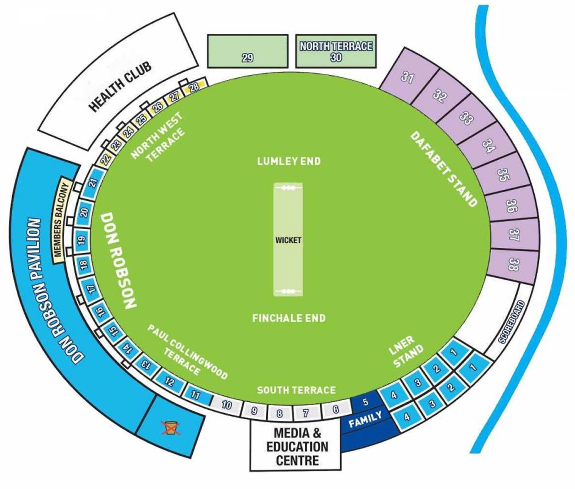 The Riverside Cricket Ground seating plan The Riverside Cricket Ground seating plan
