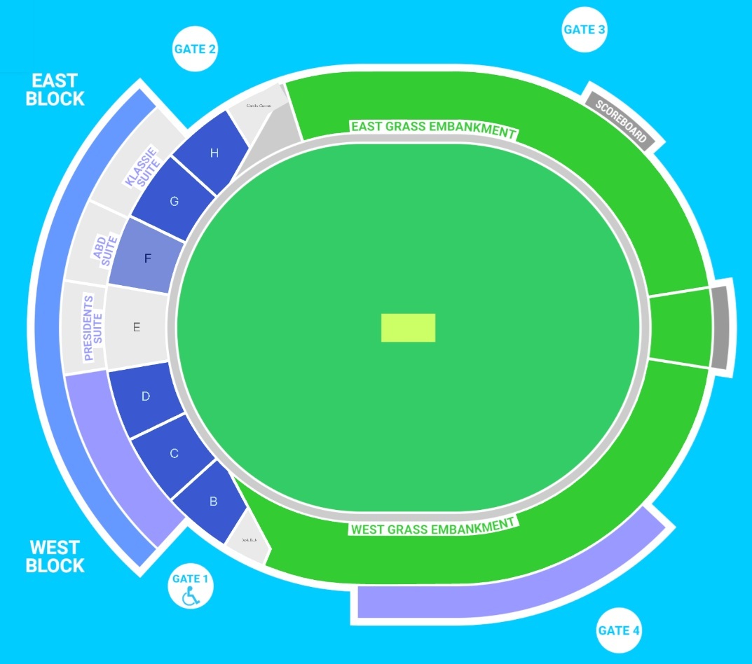 Supersport Park Cricket Stadium seating plan