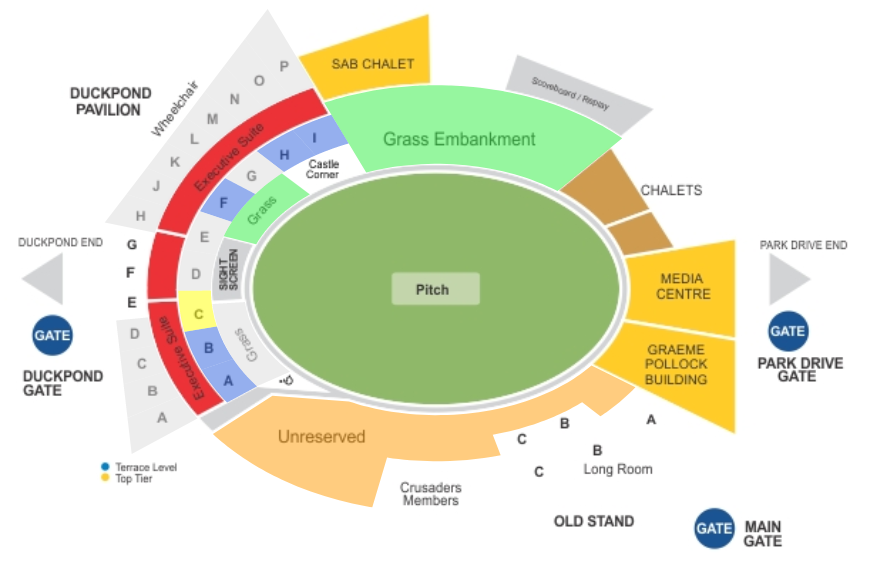 St George Park Cricket Ground seating plan