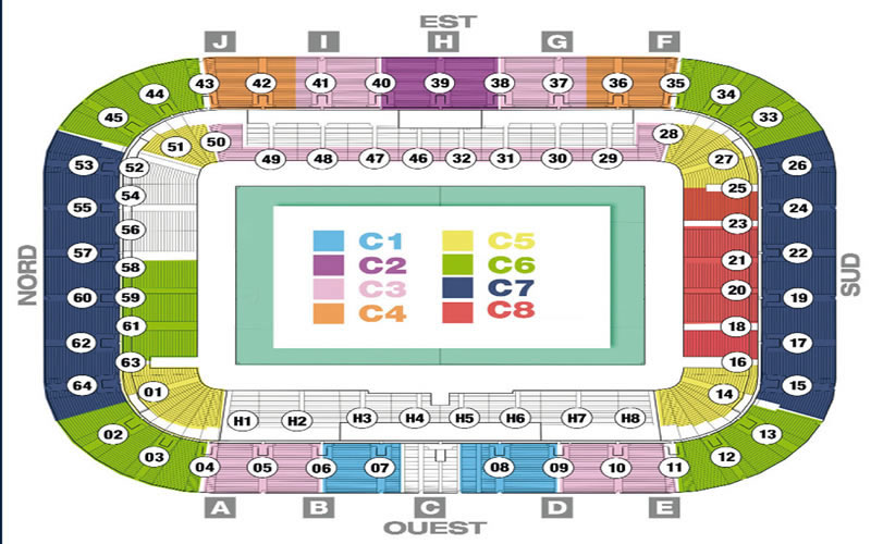 Stade de Bordeaux seating plan Stade de Bordeaux seating plan