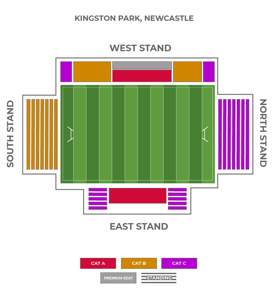 Kingston Park Stadium seating plan