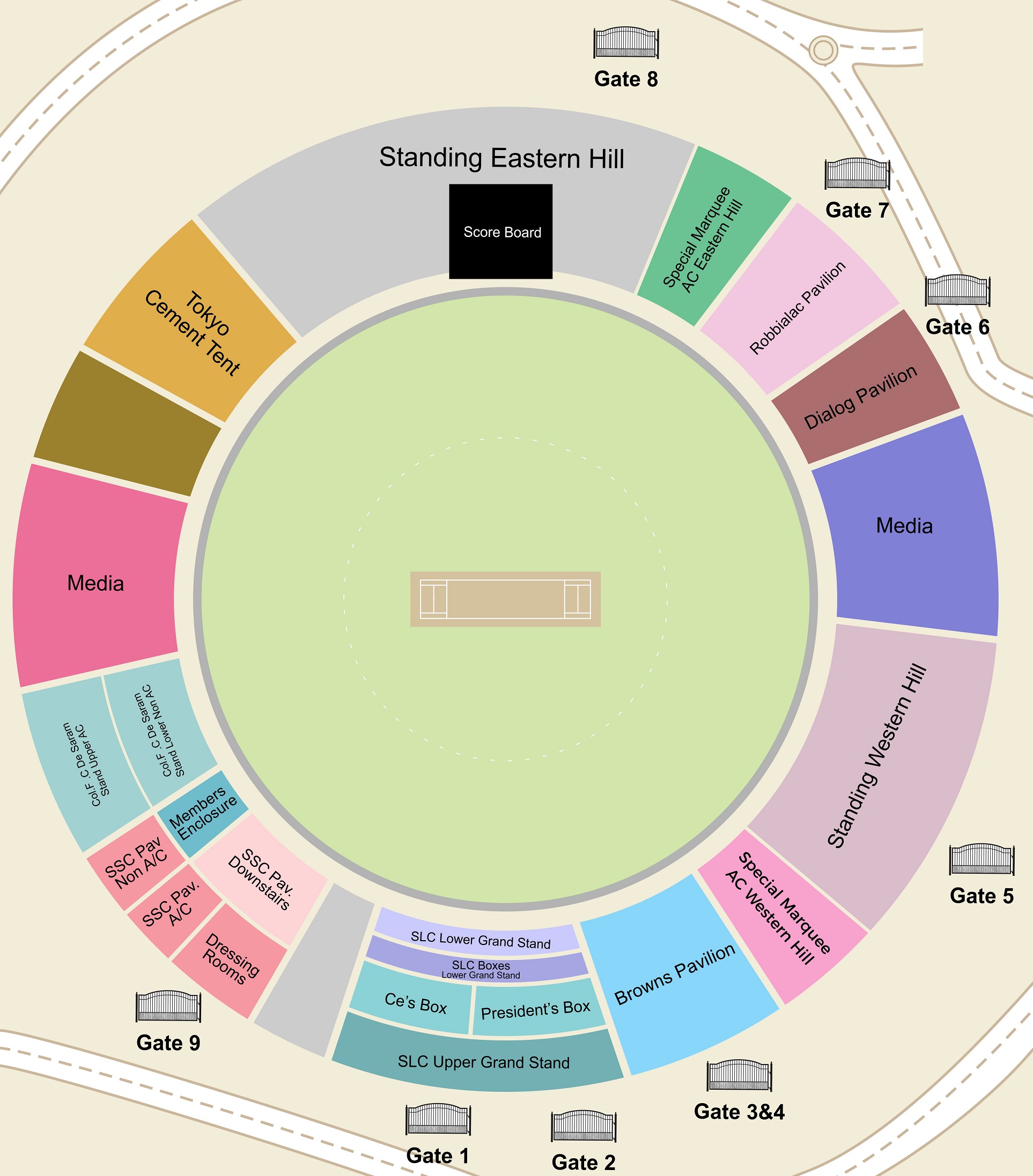 Sinhalese Sports Club Ground seating plan