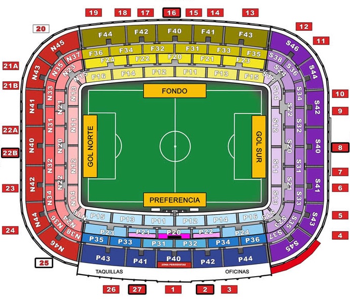Estadio Ramon Sanchez Pizjua seating plan