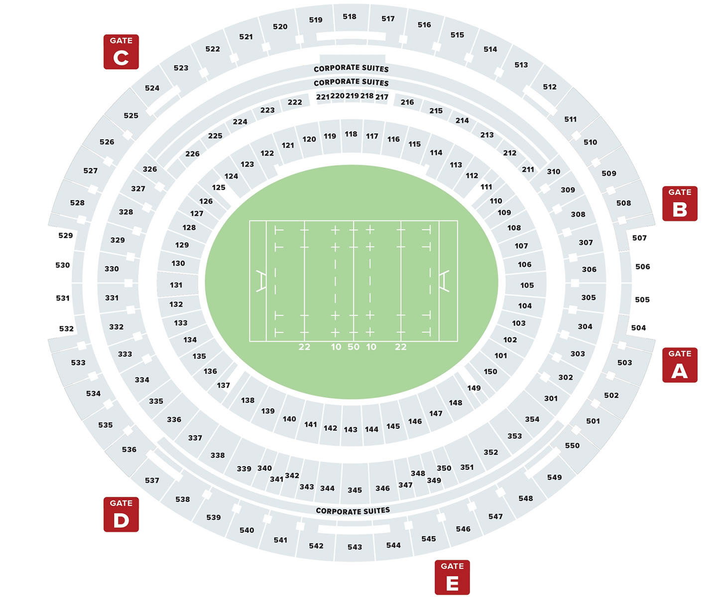 Perth Stadium (Optus Stadium) seating plan Perth Stadium (Optus Stadium) seating plan