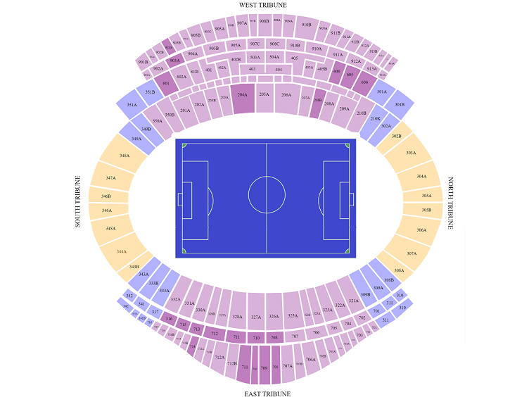 Ataturk Olympic Stadium seating plan