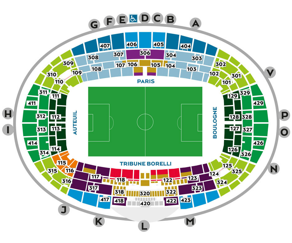 Parc des Princes seating plan