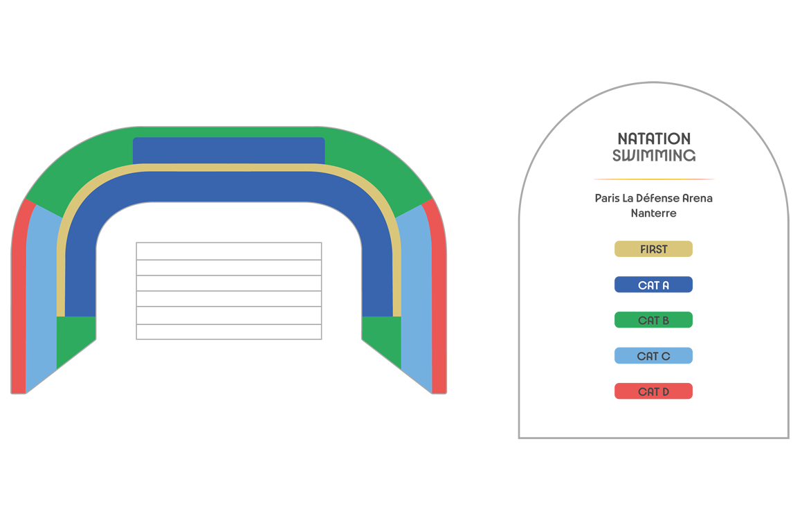 Paris La Defense Arena   Swimming seating plan