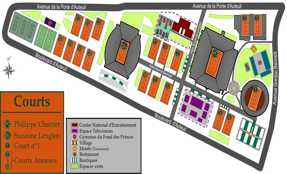 Roland Garros Stadium   Outside courts seating plan Roland Garros Stadium   Outside courts seating plan
