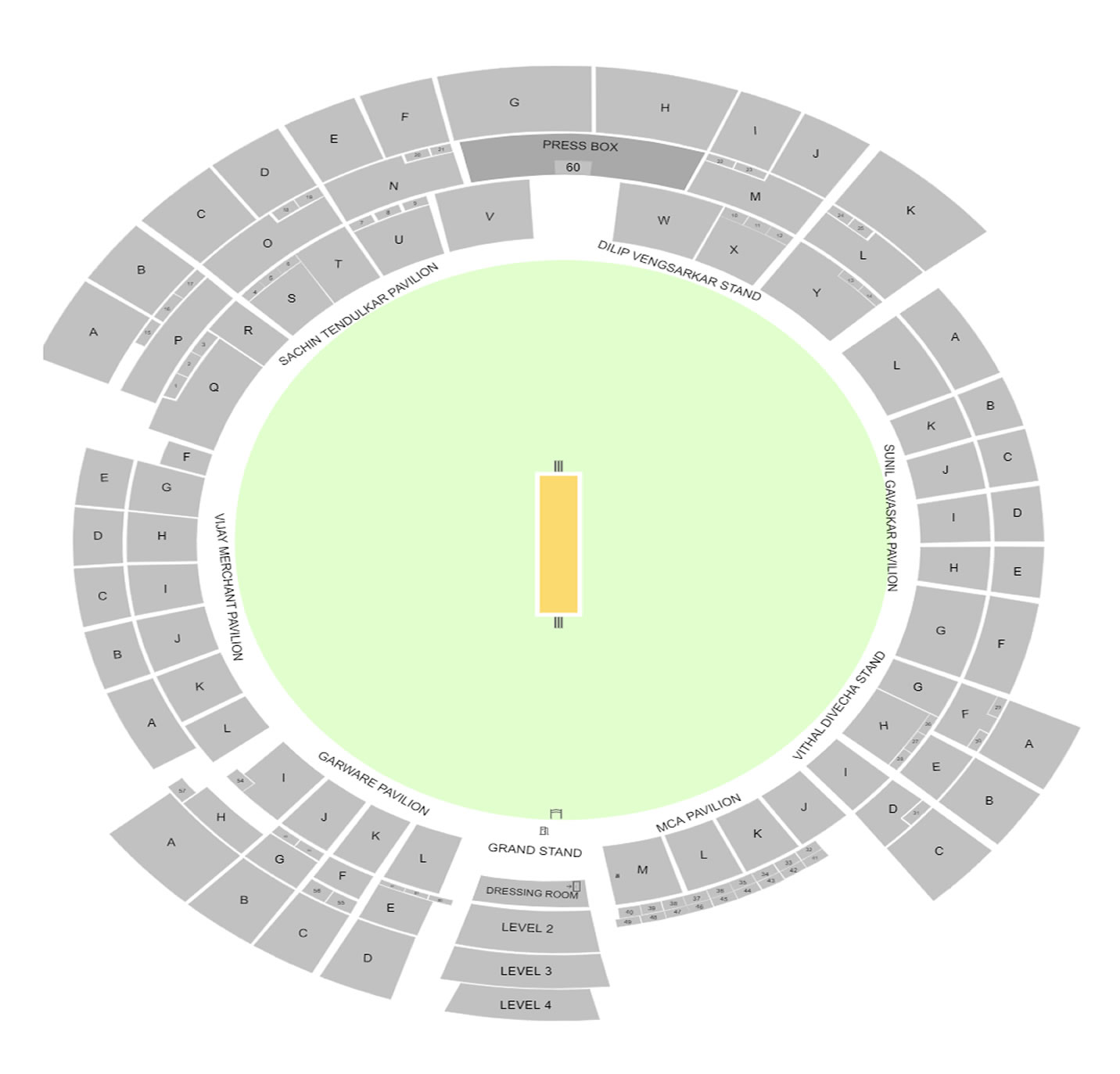 Wankhede Stadium seating plan