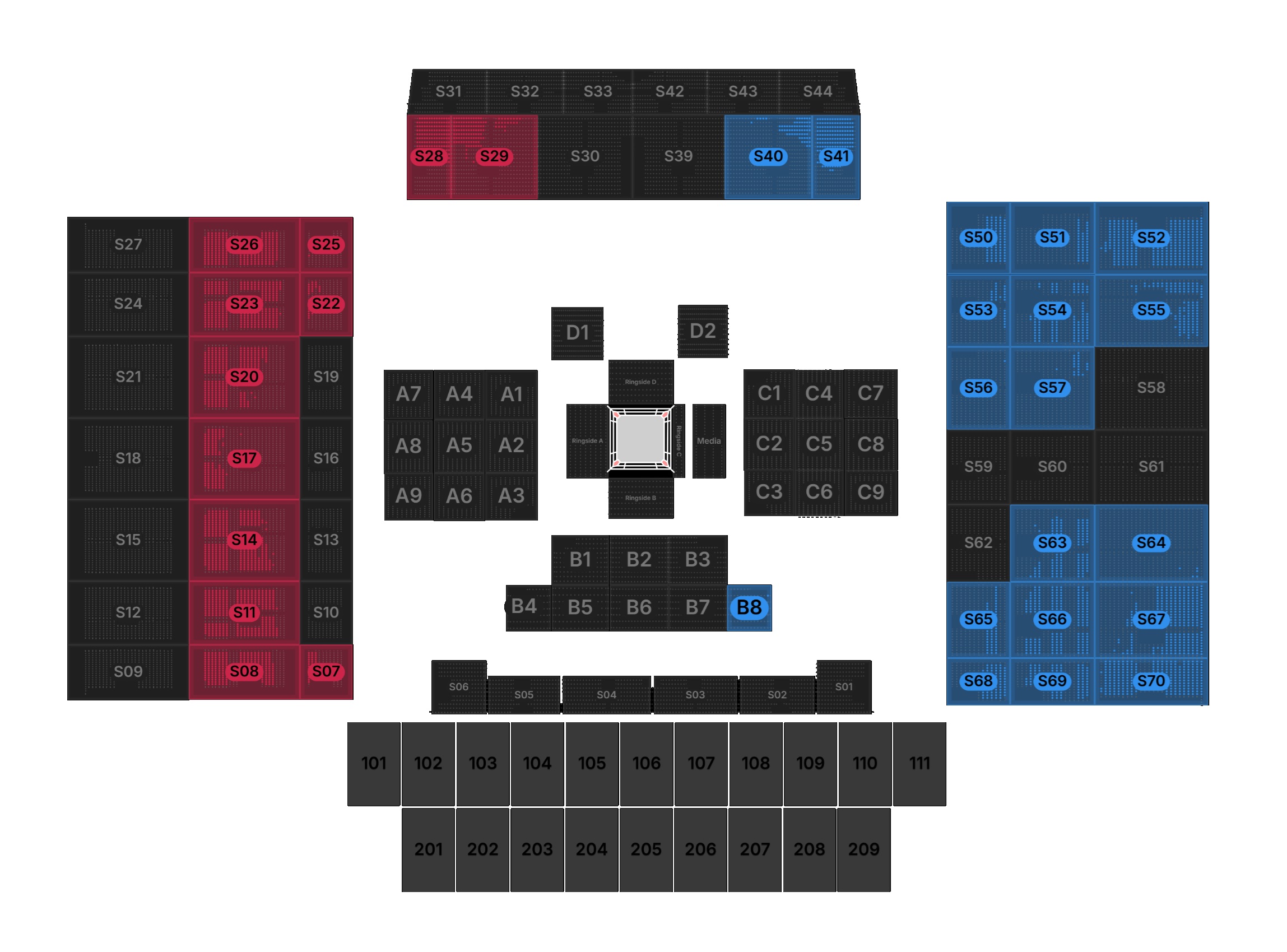 Kingdom Arena seating plan