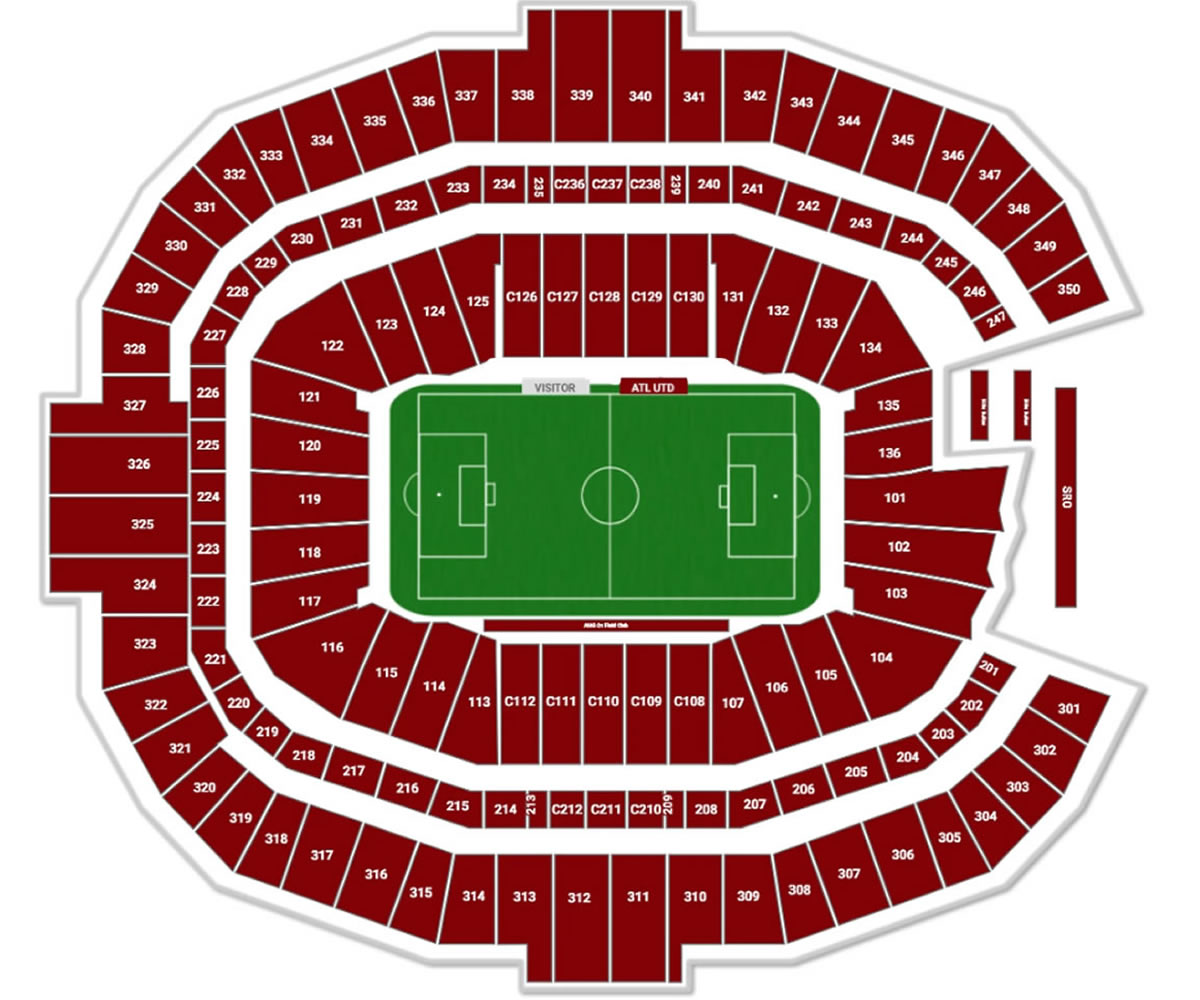Mercedes Benz Atlanta Stadium seating plan Mercedes Benz Atlanta Stadium seating plan