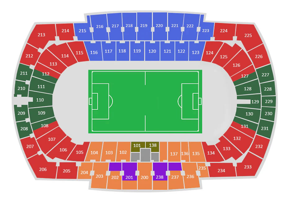 Estadi Olímpic Lluis Companys seating plan