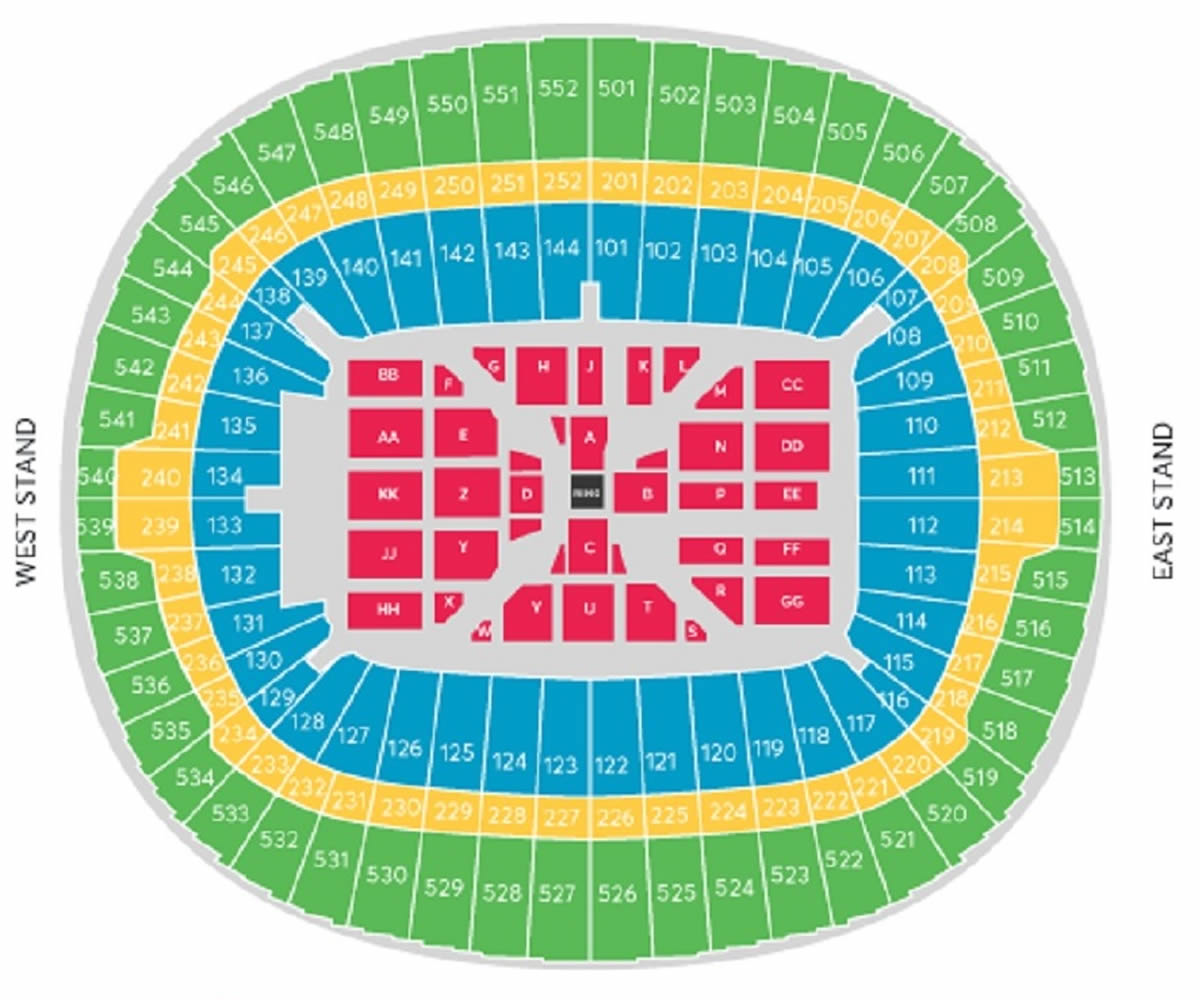 Wembley Stadium London seating plan