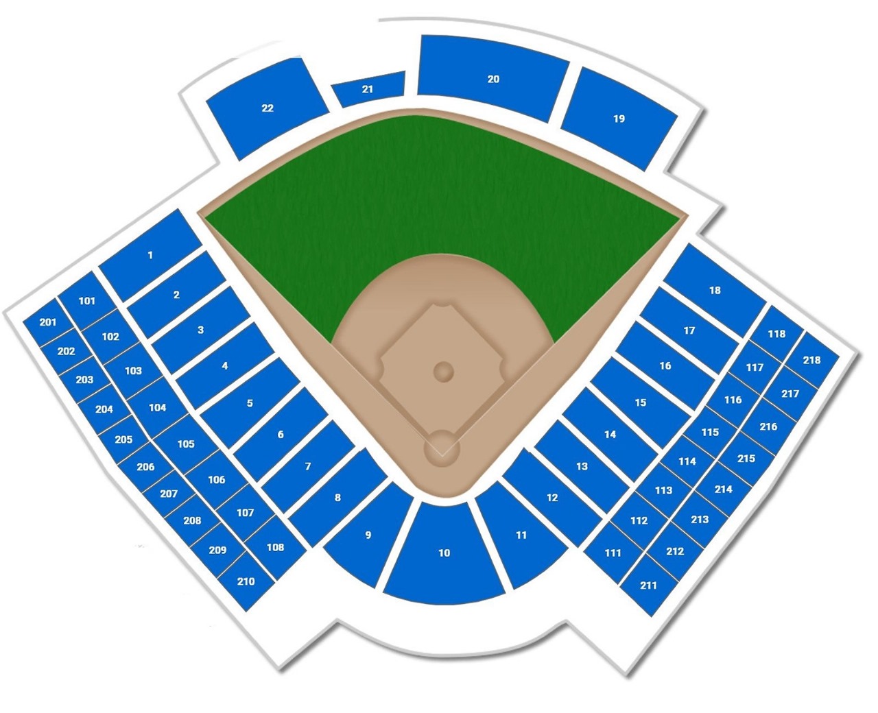 OKC Softball Park seating plan OKC Softball Park seating plan